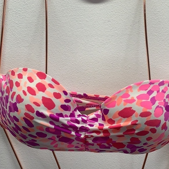 Hula Honey Size Medium Animal Print Padded Underwire Strapless Bikini Top. New - Picture 2 of 6